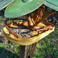 Vogelfutterhaus mit grünem Dach und Meisenknödelhalter - BalkanwoodDesign Handmade