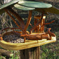 Vogelfutterhaus mit grünem Dach und Meisenknödelhalter - BalkanwoodDesign Handmade