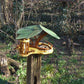 Vogelfutterhaus mit grünem Dach und Meisenknödelhalter - BalkanwoodDesign Handmade
