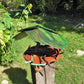 Vogelfutterhaus mit grünem Dach und Meisenknödelhalter - BalkanwoodDesign Handmade