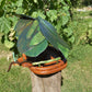 Vogelfutterhaus mit grünem Dach und Meisenknödelhalter - BalkanwoodDesign Handmade