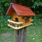 Vogelfutterhaus mit rotem  Dach und   Meisenknödelhalter - BalkanwoodDesign Handmade