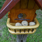 Vogelfutterhaus mit rotem  Dach und   Meisenknödelhalter - BalkanwoodDesign Handmade
