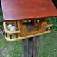 Vogelfutterhaus mit rotem  Dach und   Meisenknödelhalter - BalkanwoodDesign Handmade