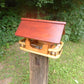 Vogelfutterhaus mit rotem  Dach und   Meisenknödelhalter - BalkanwoodDesign Handmade