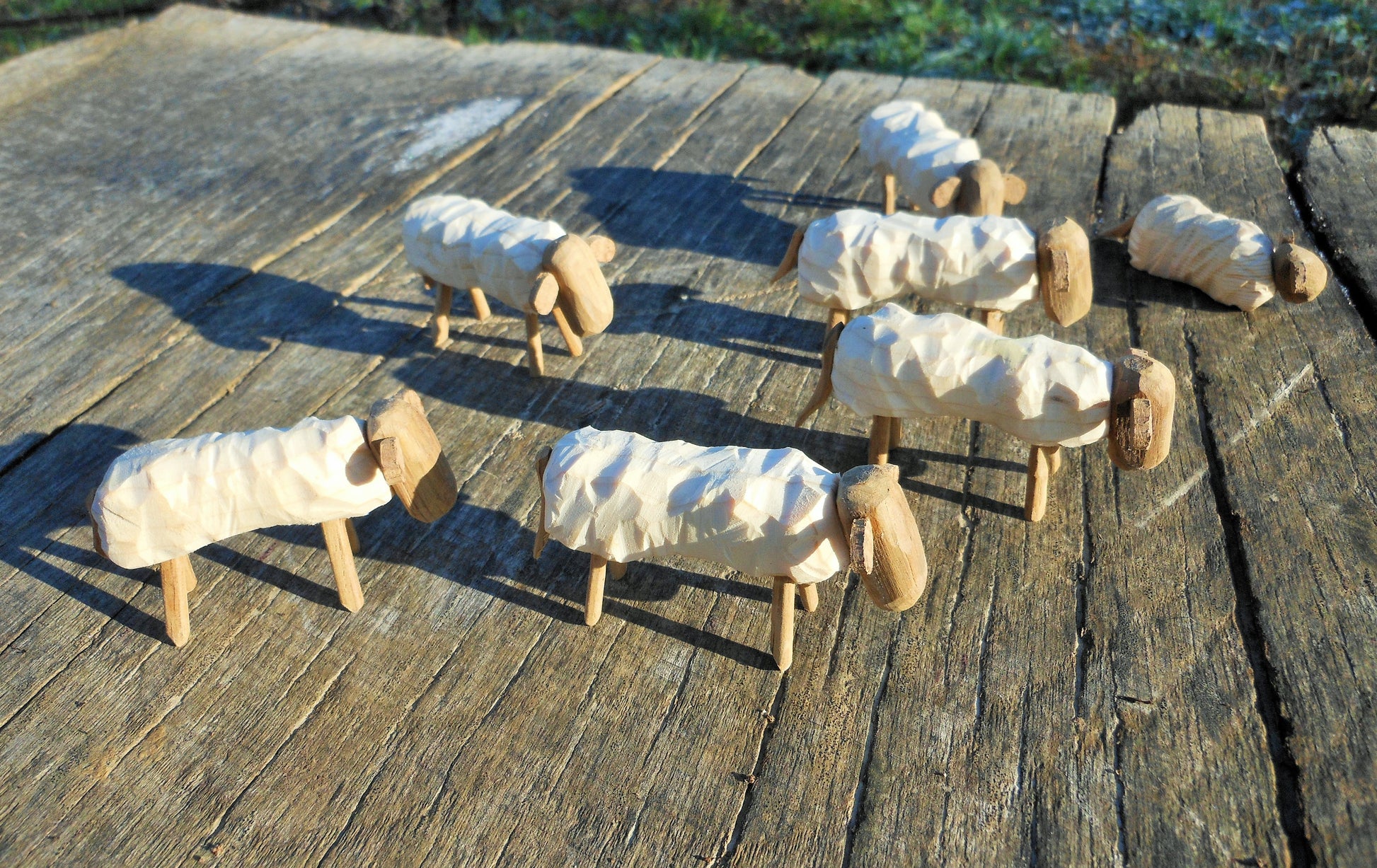 Schafe - Handarbeit  Schafe aus verschiedenen alten Hölzern   2 sheep handmade sheep from different old woods - BalkanwoodDesign Handmade