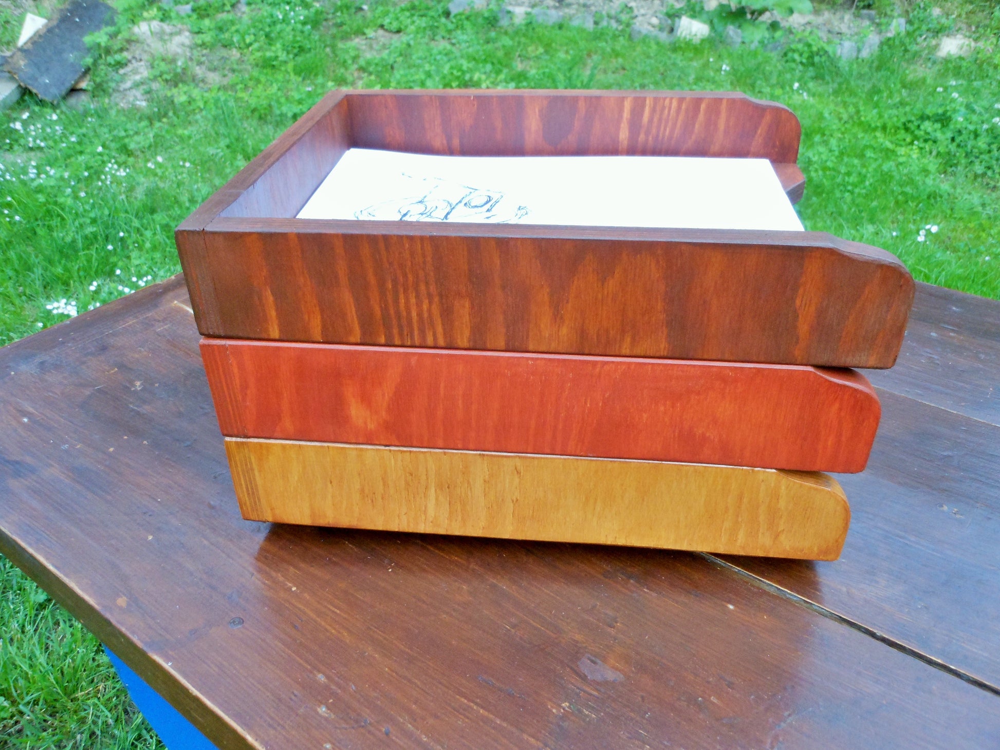 Schreibtischablagen Briefablage Briefkorb aus Betonschalplatten (upcycling) Handarbeit - BalkanwoodDesign Handmade