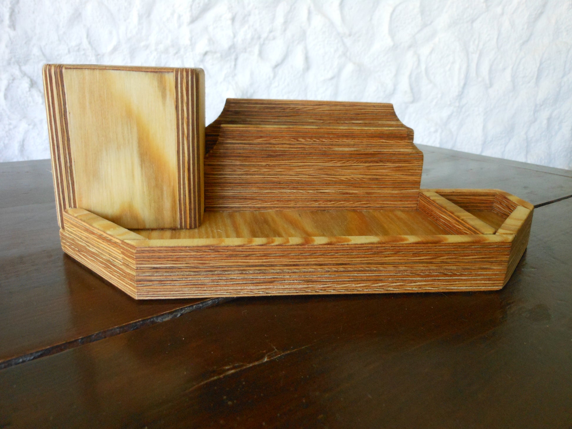 Schreibtisch-Organizer Upcycling aus Sperrholz Organizer für´s stylische Büro Handarbeit Nachhaltig - BalkanwoodDesign Handmade