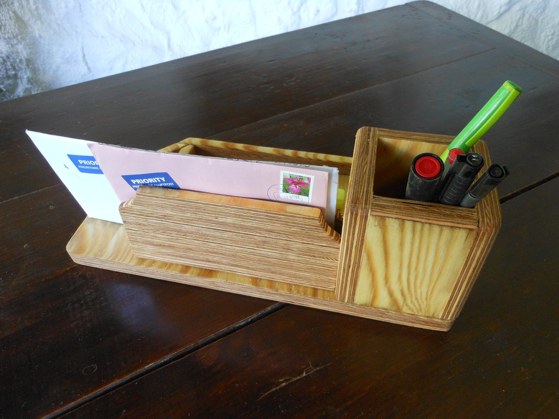 Schreibtisch-Organizer Upcycling aus Sperrholz Organizer für´s stylische Büro Handarbeit Nachhaltig - BalkanwoodDesign Handmade