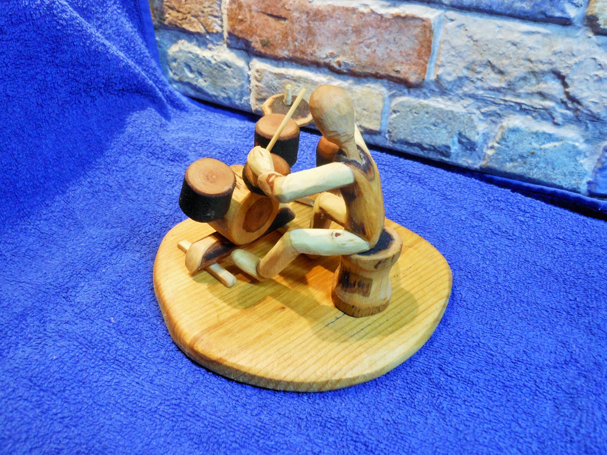 Schlagzeuger Drummer Musiker Holzfigur Handarbeit Naturäste - BalkanwoodDesign Handmade
