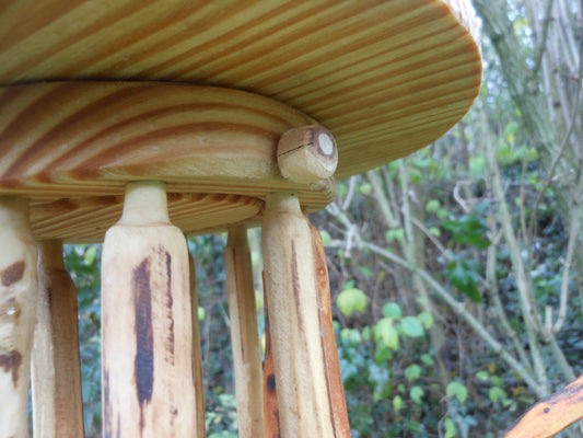 Meisenknödelhalter für Knödel ohne Netz mit Kegeldach  Suet ball holder for dumplings without a net with a cone roof - BalkanwoodDesign Handmade