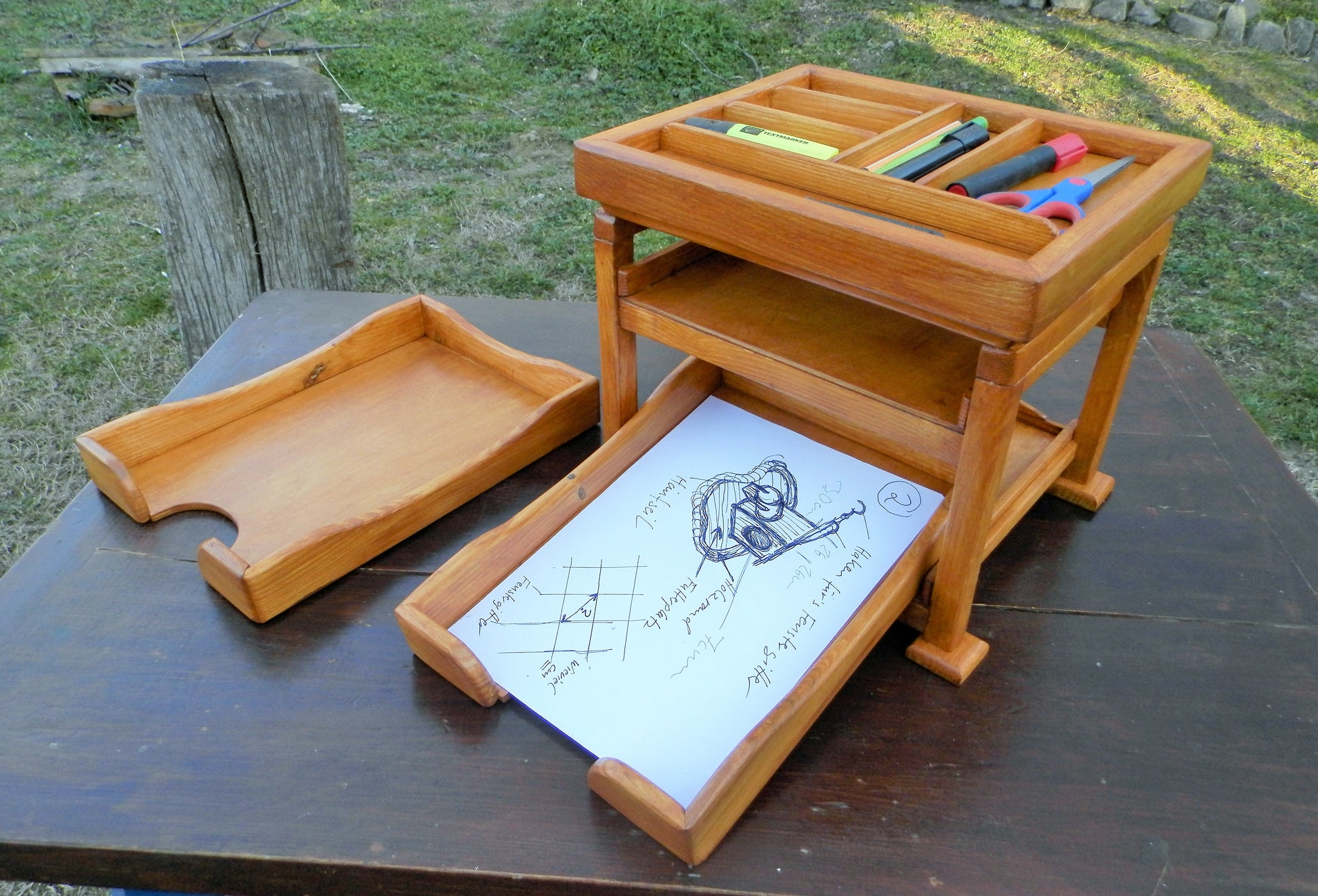 Schreibtisch-Organizer  Ihr Ordnungshelfer für Schreibtisch und Büro - BalkanwoodDesign Handmade