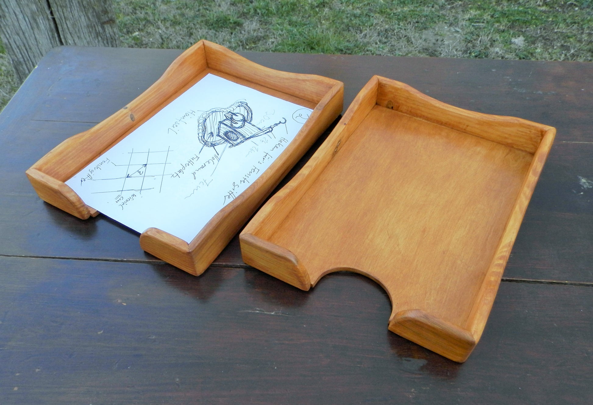 Schreibtischablagen Briefkorb Briefablage Handarbeit aus altem Nadelholz  upcycling - BalkanwoodDesign Handmade