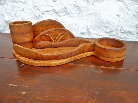 Schreibtisch-Organizer Vintage-Look aus uraltem Holz Organizer für´s anspruchsvolle Büro - BalkanwoodDesign Handmade