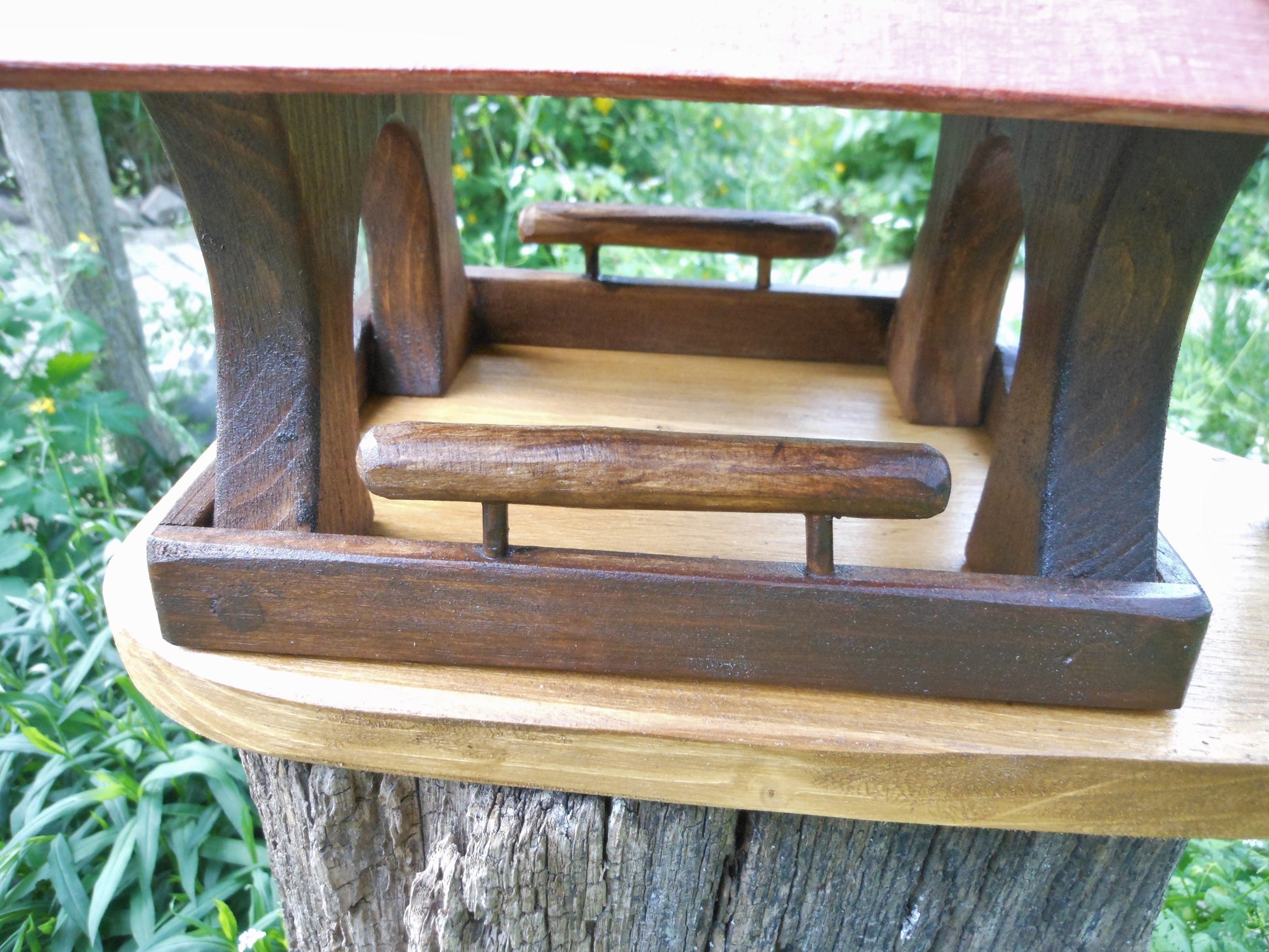 Vogelfutterhaus klein Handarbeit  Altes Nadelholz - BalkanwoodDesign Handmade