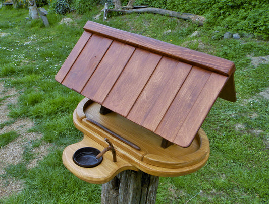 Vogelfutterhaus groß mit Upcycling Tränke reine Handarbeit Gartenvögel - BalkanwoodDesign Handmade